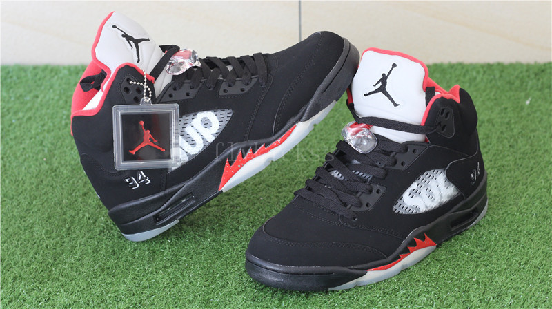 Authentic Air Jordan 5 Retro Black Supreme